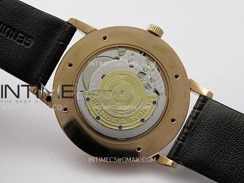 Saxonia Thin 211.026 RG SVF Best Edition Silver dial On Black Leather Strap A2892
